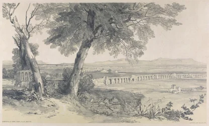 Campagna of Rome z Villa Mattei, z Widoki w Rzymie i okolicach, 1841, (litografia na grubym papierze tkanym)